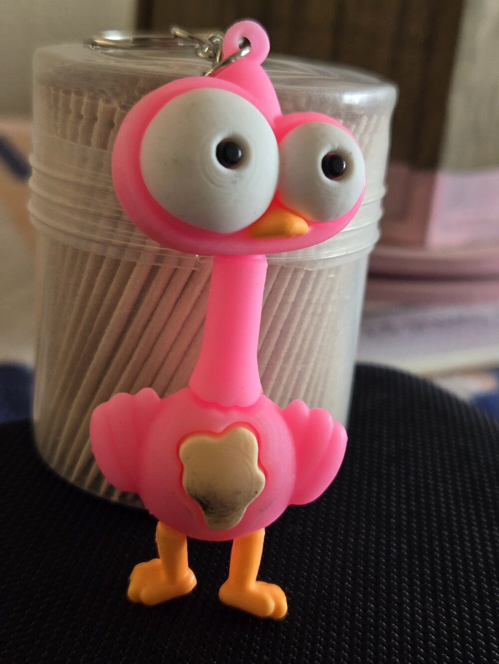Bright Pink Flamingo Keychain